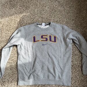 Nike Gray LSU Men's Crewneck Sweatshirt. Size L